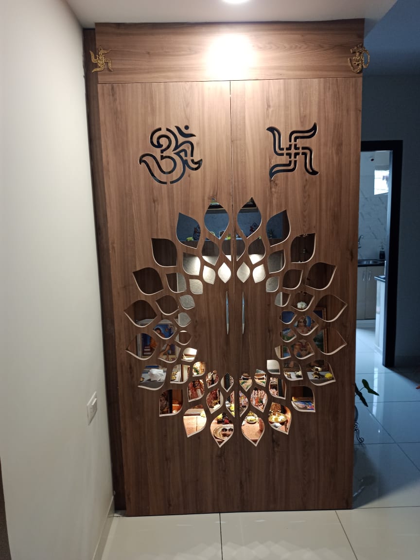 Wooden Carved Door for Pooja Room in Vijayawada